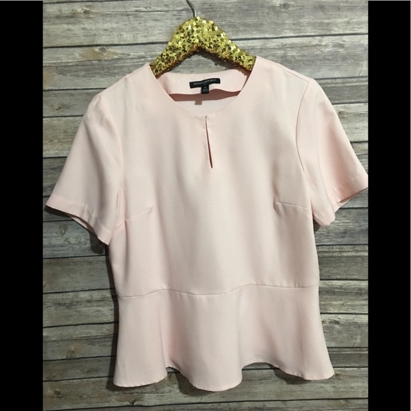 Banana Republic Tops - Banana Republic Pink Peplum Side Split Short